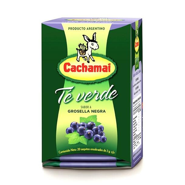 Cachamai Te Verde Sabor Grosella Negra, 20 tea bags