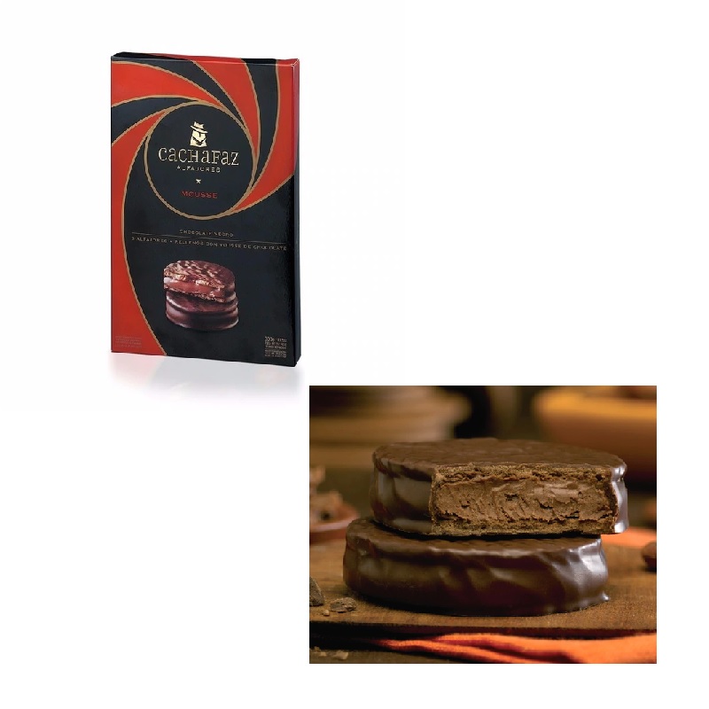 Cachafaz Alfajor de Chocolate relleno de  Mousse de Chocolate (caja de 6)