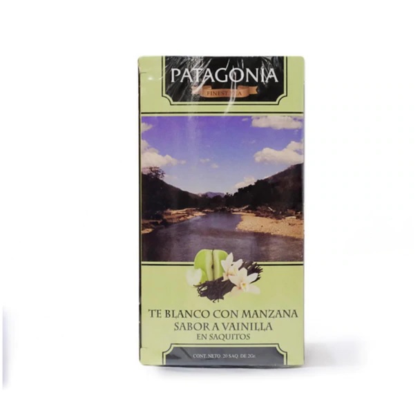 Patagonia Finest Tea Té Blanco, Manzana y Vainilla, caja de 20 saquitos
