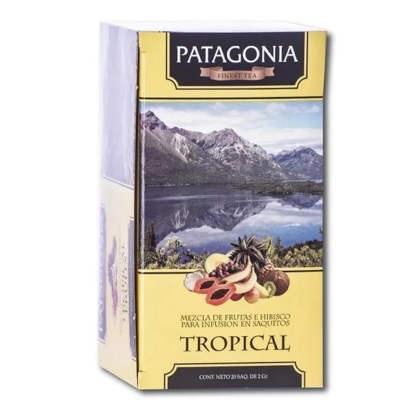 Patagonia Finest Tea Frutas Tropicales e Hibiscus, caja de 20 saquitos