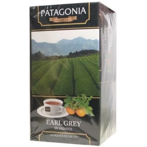 Patagonia Finest Tea Earl Grey Te Negro con Bergamota, caja de 20 saquitos