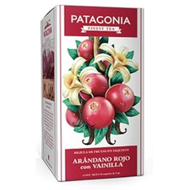 Patagonia Finest Tea Cranberry & Vanilla, caja de 20 saquitos