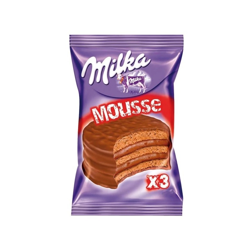 Milka Alfajor Triple relleno de Mousse de Chocolate, 55 g / 2 oz (pack de 12)
