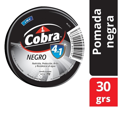 Cobra Pomada para Calzado Negra, 30g. / 1 oz. Lata