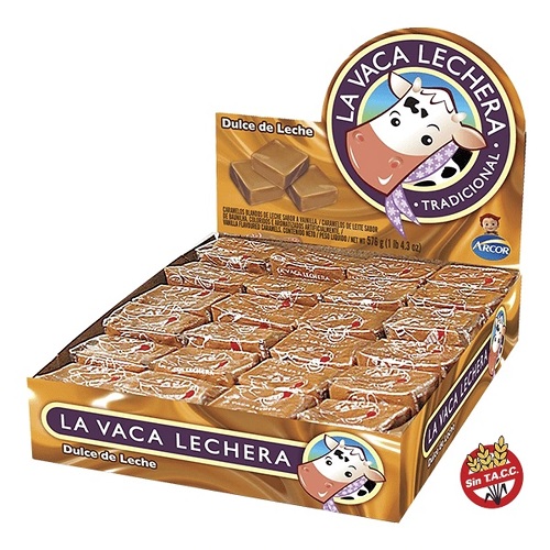 La Vaca Lechera Tradicional Caramelos Blandos Dulce de Leche, 576 g / 1.26 lb (caja de 48 unidades)