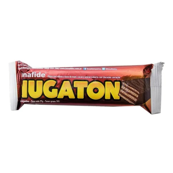Nugaton Candy Bar with Peanut Butter, Cacao and Chocolate Coated, 27 g / 0.95 oz (pack of 6)