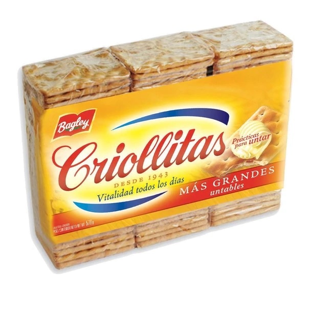 Criollitas Water Biscuits Classic Galletitas, 1x3 pack 507 g / 17.9 oz
