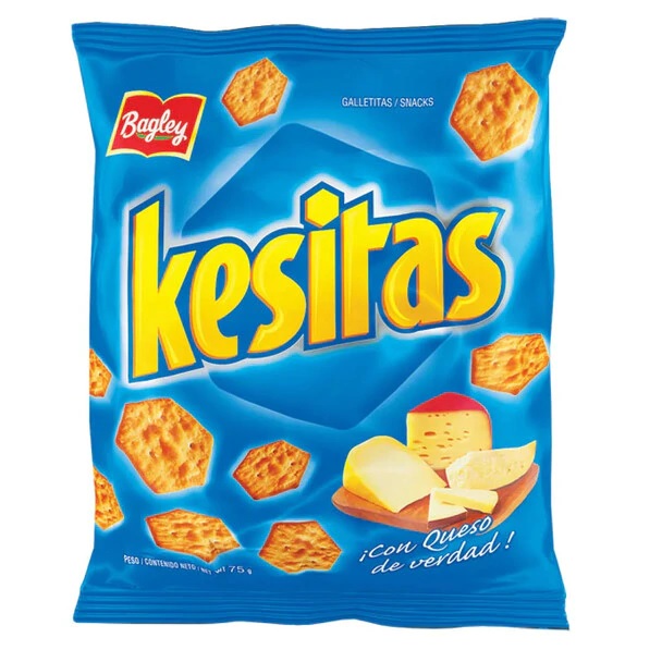 Kesitas Cheese Snack Crackers Hex Shape, 75 g / 2.6 oz (pack of 3)