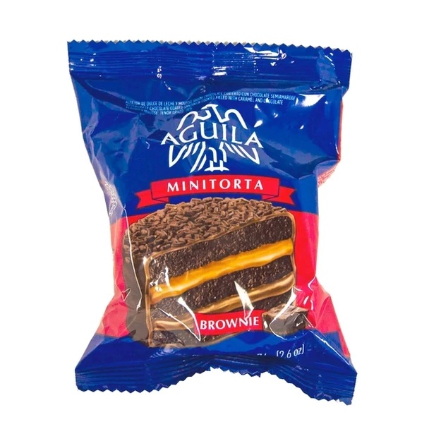 Águila Alfajor Brownie Minicake con  Dulce de Leche, 72 g / 2.5 oz (pack de 6)