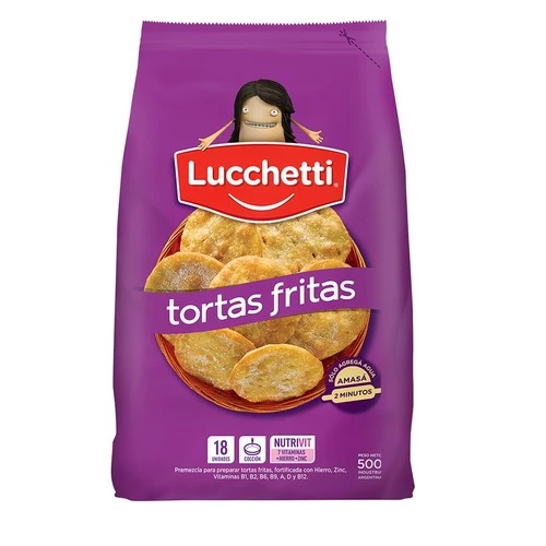 Lucchetti Premezcla de Torta Frita, 500 g / 17.6 oz para 20 porciones