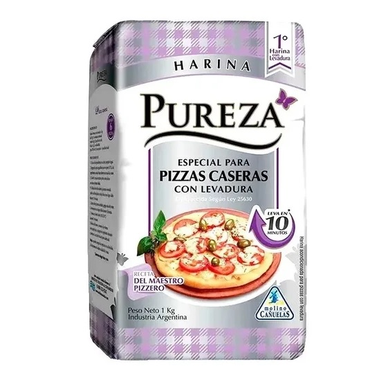 Pureza Harina Para Pizza, 1 kg / 2.2 lb