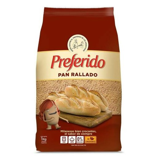 Preferido Pan Rallado, 1 kg / 2.2 lb bolsa