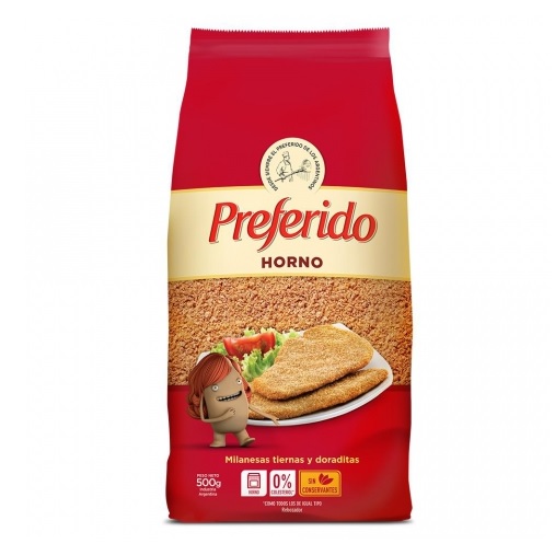 Preferido Pan Rallado Horno, 500g. / 1.1 lb paquete - Rojo
