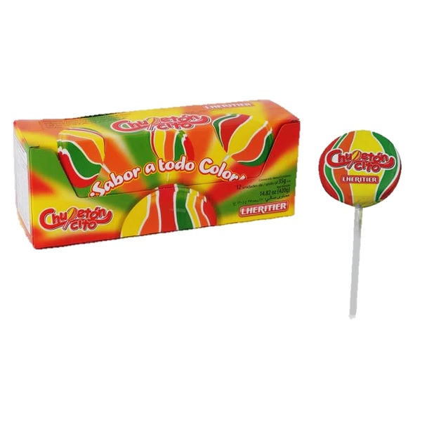 Chupetón-Cito Clásica Paleta Chupetín de Caramelo Duro Frutal Rainbow Swirl Lollipop, 35 g / 1.24 oz (box of 12)