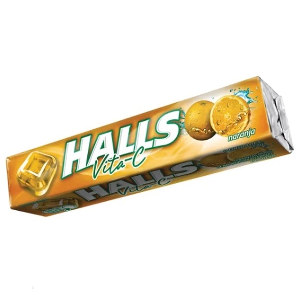 Halls Vita-C Naranja, 28 g / 0.98 oz c/u (caja de 12)
