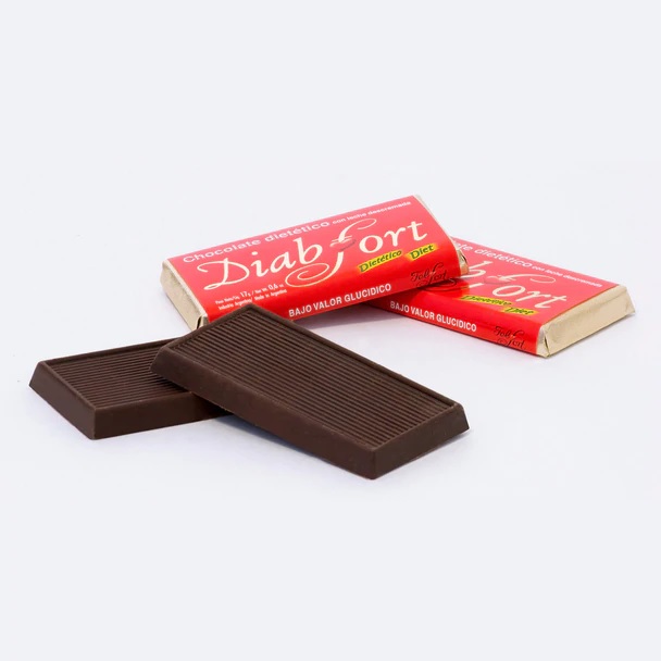 Diab Fort Chocolate Dietético Sin Azucar Agregado, 50 g / 1.7 oz c/u (pack de 2 barras)