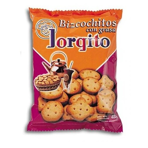 Jorgito Bizcochitos de Grasa Classic Flour Biscuits, 400 g / 14.1 oz bag (pack of 3)