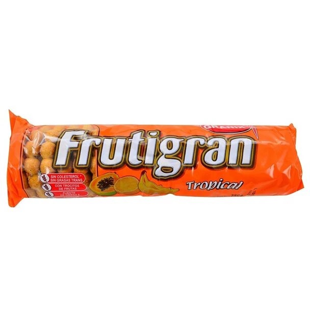 Frutigran Tropical Sweet Cookies with Papaya, Oats, Banana & Orange Flavor, 250 g / 8.8 oz (pack of 3)