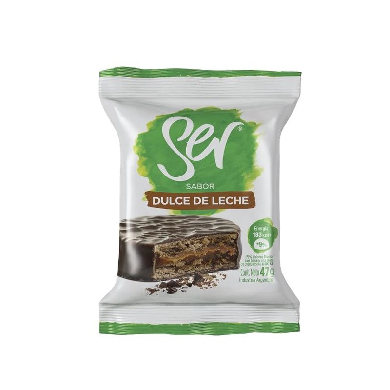 Ser Alfajor de Chocolate Alfajor relleno con Dulce de Leche, 47 g / 1.65 oz Bajas Calorías (pack de 6)