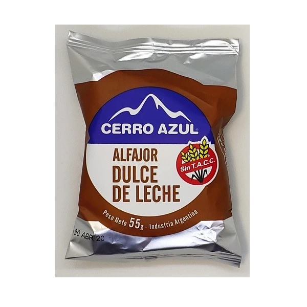 Cerro Azul Alfajor de Dulce de Leche Cobertura de Chocolate (Pack de 3)