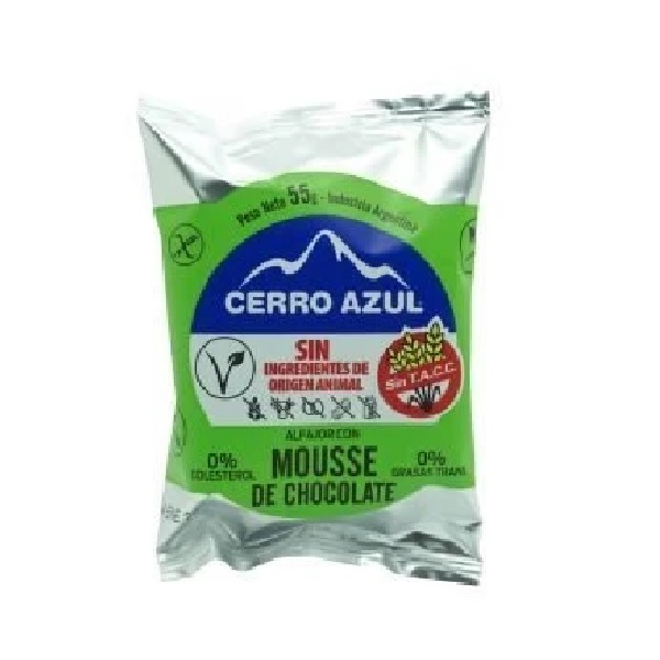 Cerro Azul Alfajor Mousse de Chocolate Vegano (pack de 3)