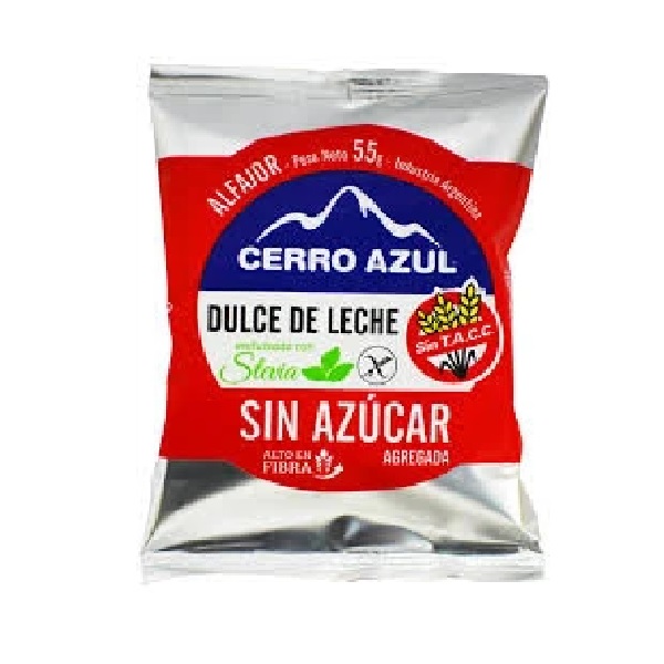 Cerro Azul Alfajor de Dulce de Leche sin Azúcar / 55g (Pack de 3)