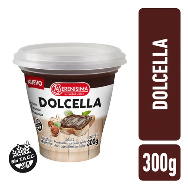 La Serenísima Dolcella Spreadable Dulce De Leche With Cocoa & Hazelnuts, 300 g / 10.5 oz