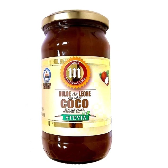 Doña Magdalena Coconut Flavored Dulce de Leche Sweetened with Stevia, 400 g / 14.1 oz