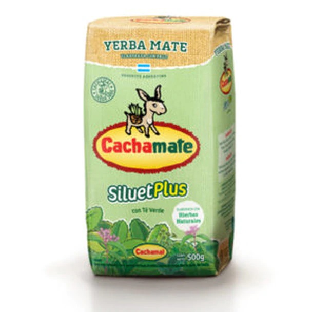 Cachamai Cachamate Yerba Mate Siluet Plus w/ Green Tea, 500 g / 1.1 lb