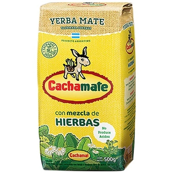 Cachamai Cachamate Yerba Mate Mixed Herbs Pennyroyal, Inca Tea, Chamomile, Fennel, Coriander & Mint, 500 g / 1.1 lb