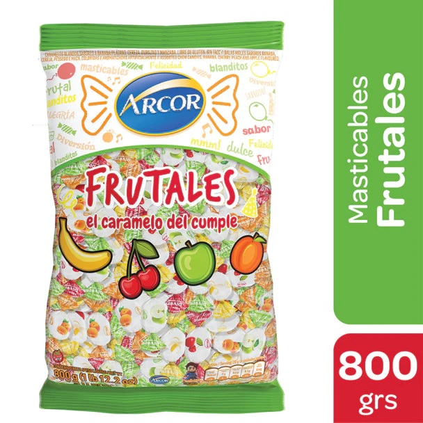 Arcor Caramelos Frutales Masticables, 800 g / 28.21 oz