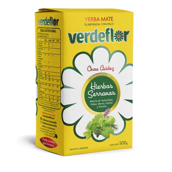 Verdeflor Yerba Mate Hierbas Serranas Highland Herbs, 500 g / 1.1 lb