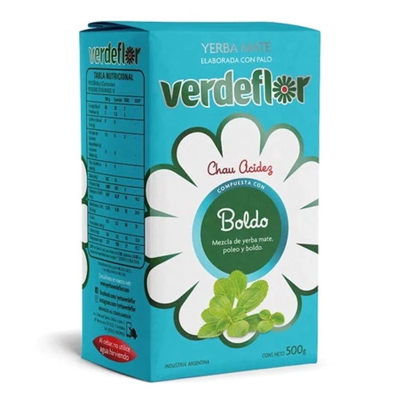 Verdeflor Yerba Mate w/Boldo, 500 g / 1.1 lb