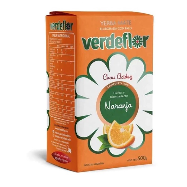 Verdeflor Yerba Mate Orange Flavor, 500 g / 1.1 lb