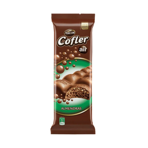 Arcor Cofler Air Almendras Chocolate Con Leche Aireado, 55 g / 1.94 oz c/u (caja familiar de 10 barras)