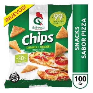 Gallo Chips Crocantes y Horneadas Snack de Arroz Sabor Pizza  - Gluten Free, 100 g (pack of 3)