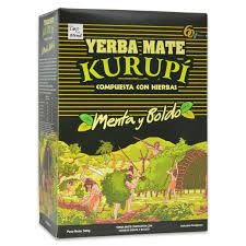 Kurupi Yerba Mate  Menta y Boldo 500g Pack x 3