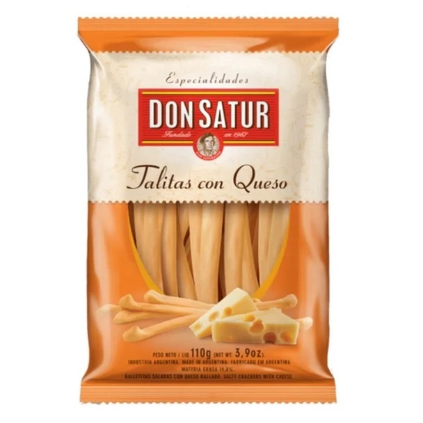 Don Satur Talitas Queso Cheese Flavored Long Crackers, 110 g / 3.9 oz (pack of 3)